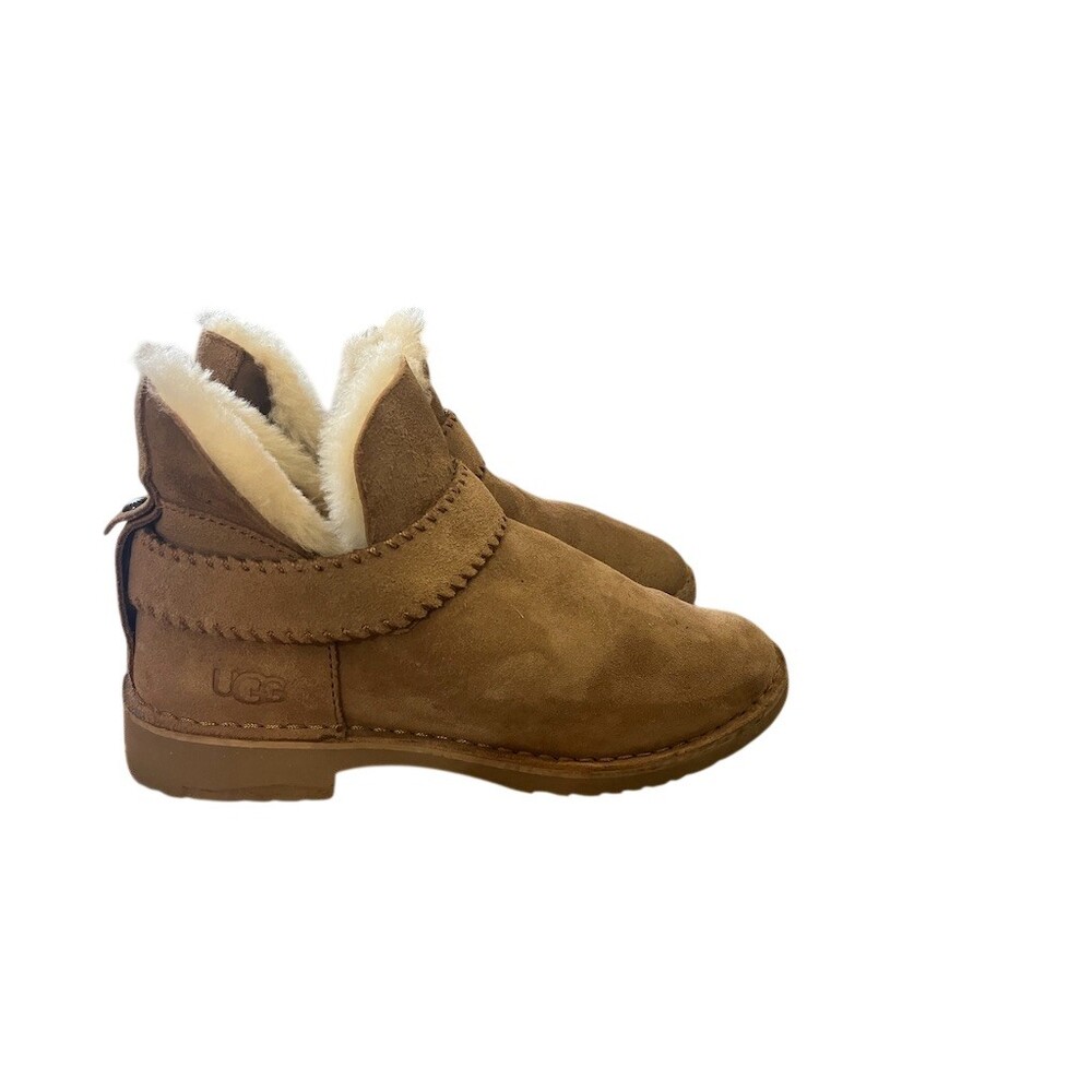 UGG McKay Ankle Booties Womens Size 9 Brown Shearling Lined Slip On